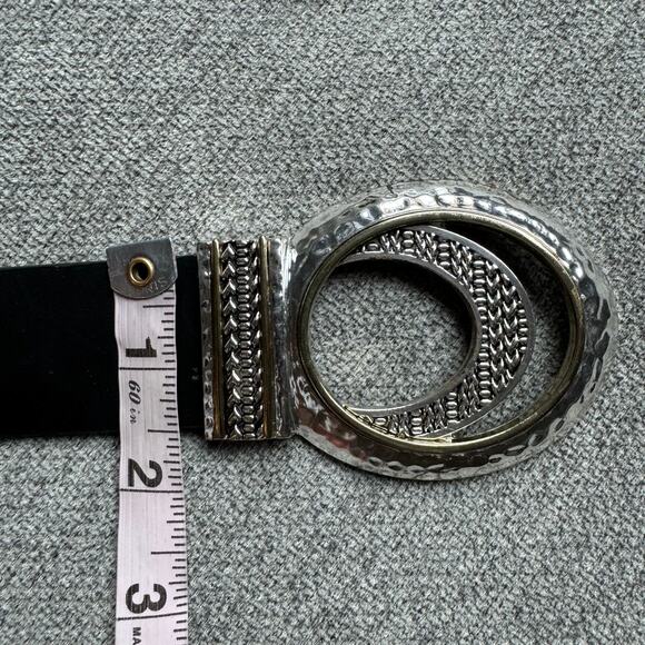 Chico\'s Interlock Double Circle Belt Black Hammered Metal Women\'s M/L main image 7